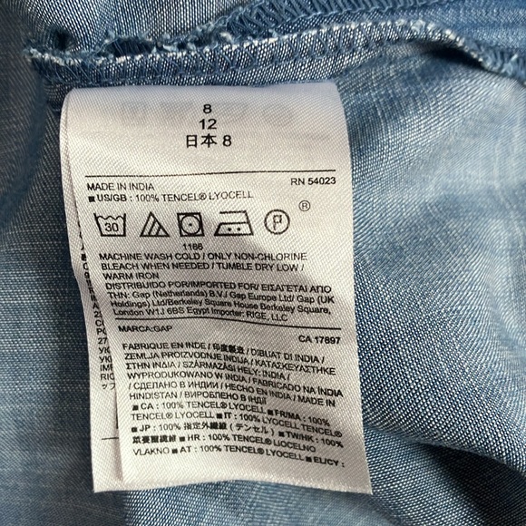 Gap Tencel Chambray V Neck Dress with Pockets - Picture 6 of 6